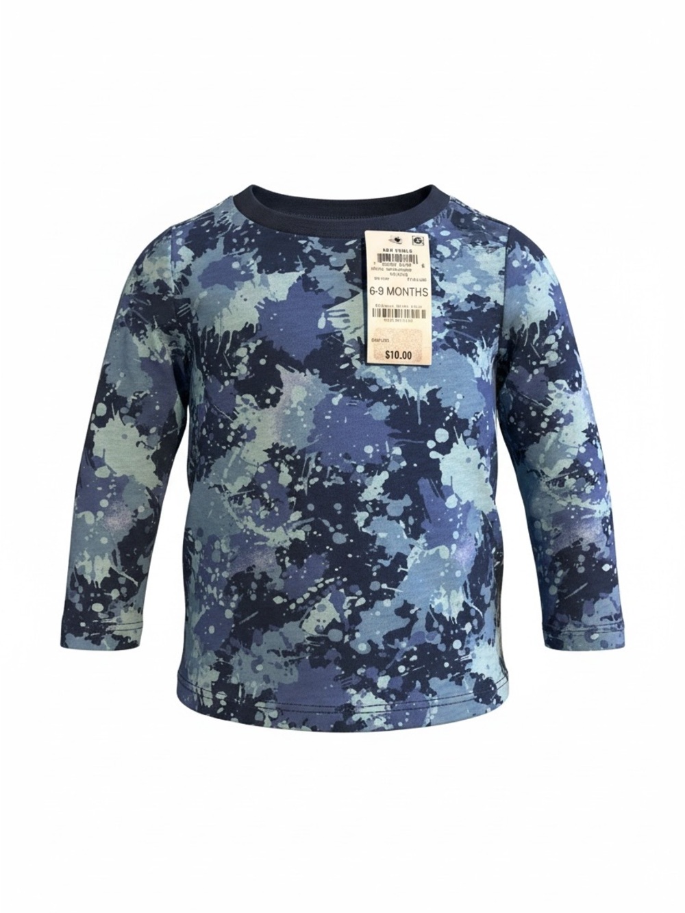Baby Boy's First Impressions Navy & Light Blue Splatter Long-Sleeve Tee